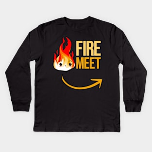 Fire Meet Gasoline Couples Matching Design Kids Long Sleeve T-Shirt